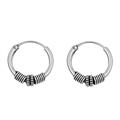 Silver Bali Hoop Earring