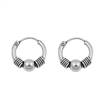 Silver Bali Hoop Earring