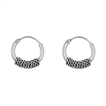 Silver Bali Hoop Earring