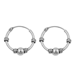 Silver Bali Hoop Earring