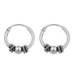 Silver Bali Hoop Earring