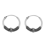 Silver Bali Hoop Earring