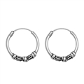 Silver Bali Hoop Earring