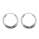 Silver Bali Hoop Earring