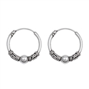 Silver Bali Hoop Earring