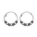 Silver Bali Hoop Earring