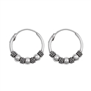 Silver Bali Hoop Earring