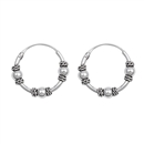 Silver Bali Hoop Earring