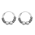 Silver Bali Hoop Earring