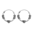 Silver Bali Hoop Earring