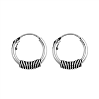 Silver Bali Hoop Earring