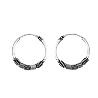 Silver Bali Hoop Earring