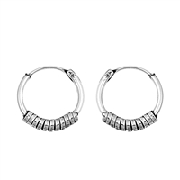 Silver Bali Hoop Earring