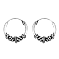 Silver Bali Hoop Earring