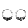 Silver Bali Hoop Earring