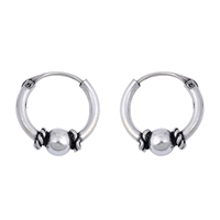 Silver Bali Hoop Earring