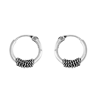 Silver Bali Hoop Earring