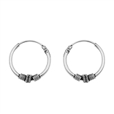 Silver Bali Hoop Earring