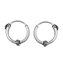 Silver Bali Hoop Earring