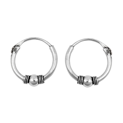 Silver Bali Hoop Earring