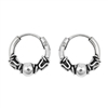 Silver Bali Hoop Earring