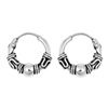 Silver Bali Hoop Earring