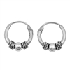 Silver Bali Hoop Earring