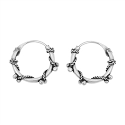 Silver Bali Hoop Earring