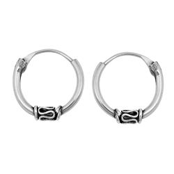 Silver Bali Hoop Earring