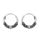 Silver Bali Hoop Earring