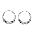 Silver Bali Hoop Earring