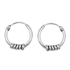 Silver Bali Hoop Earring