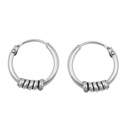 Silver Bali Hoop Earring