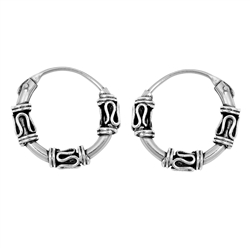 Silver Bali Hoop Earring