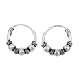 Silver Bali Hoop Earring