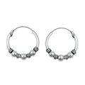 Silver Bali Hoop Earring