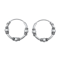 Silver Bali Hoop Earring