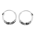 Silver Bali Hoop Earring