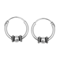 Silver Bali Hoop Earring