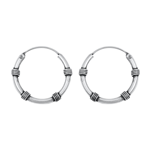 Silver Bali Hoop Earring