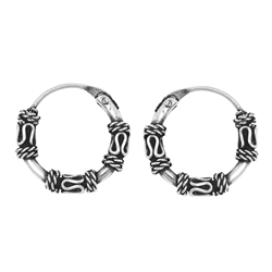 Silver Bali Hoop Earring