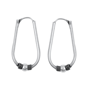 Silver Bali Hoop Earring