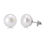Silver Pearl Earrings - 8mm