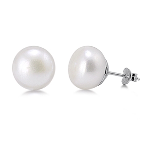 Silver Pearl Earrings - 8mm