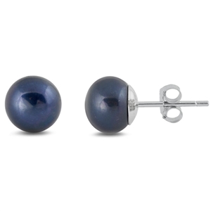 Silver Pearl Earrings - 8mm