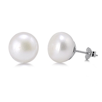 Silver Pearl Earrings - 12mm