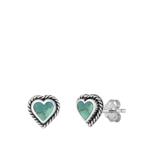 Silver Stone Earring - Heart