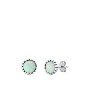 Silver Lab Opal Earrings