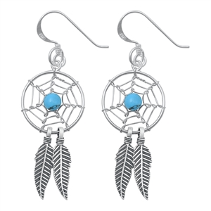 Silver Stone Earring - Dreamcatcher