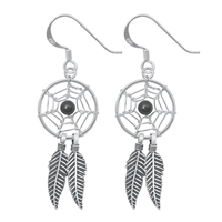 Silver Stone Earring - Dreamcatcher